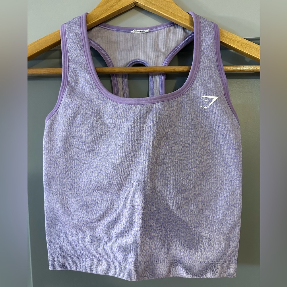 Purple and black Gymshark Tank Tops